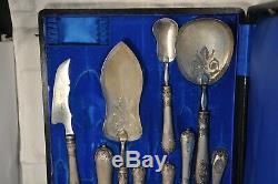 Couverts Service Ancien Argent Massif Antique Solid Silver Serving Silverware