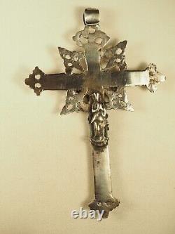 Croix Regionale Ancienne Argent Massif Antique Silver Cross Pendant