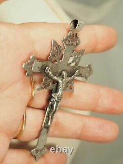 Croix Regionale Ancienne Argent Massif Antique Silver Cross Pendant