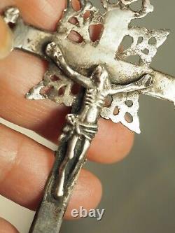 Croix Regionale Ancienne Argent Massif Antique Silver Cross Pendant