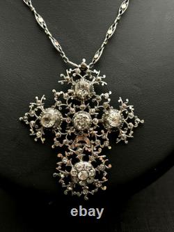 Croix Regionale Ancienne Argent Massif Antique Silver Cross Pendant