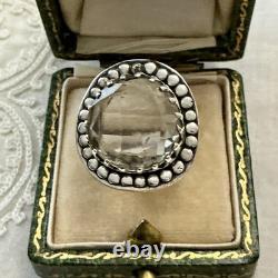 ÉNORME TOPAZE Taillée Main, Argent Massif, GRANDE BAGUE ANCIENNE, CREATEUR