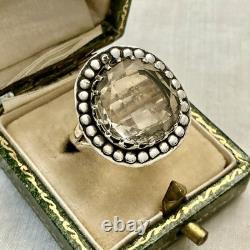 ÉNORME TOPAZE Taillée Main, Argent Massif, GRANDE BAGUE ANCIENNE, CREATEUR