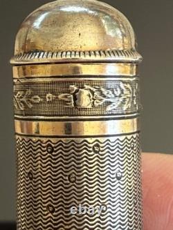 ETUI ARGENT MASSIF ANCIEN ROUGE À LÈVRES guilloché ANTIQUE LIPSTICK STERLING