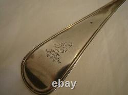 En argent massif Louche ancienne Poinçon anglais au Léopard, 34 cm #1195#