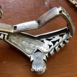 Ensemble Ancien Collier & Bracelet En Argent Originale Aux Couleurs Éclatantes