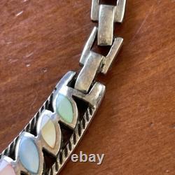 Ensemble Ancien Collier & Bracelet En Argent Originale Aux Couleurs Éclatantes