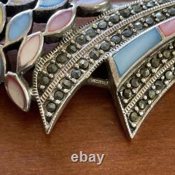Ensemble Ancien Collier & Bracelet En Argent Originale Aux Couleurs Éclatantes