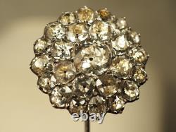 Epingle A Chapeaux Argent Massif Ancienne XVIII Antique Foiled Silver Pin Hat