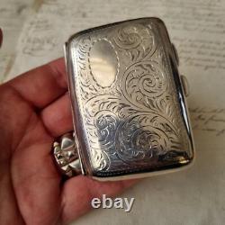 Etui Argent 1900 A Cigarettes Ancien Art Nouveau Silver Box Jugendstil England