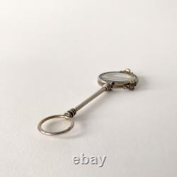 Face à Main en Argent Massif du XIXème Siècle Lorgnon ancien, Napoléon III