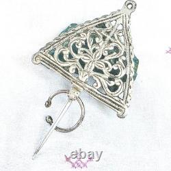 Fibule / Bijou Amazigh Ancien des Aurès en Argent Massif