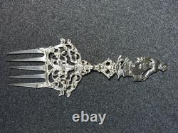 Fourchette ancienne hollandaise en argent massif Hollande 19 siècle XIX
