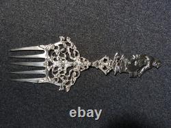 Fourchette ancienne hollandaise en argent massif Hollande 19 siècle XIX