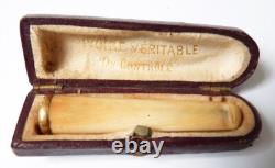 Fume-cigarette ancien avec bague en OR massif 18k