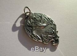 Grand pendentif ancien Alcyon Argent massif 8,7g French sterling silver charm