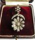 Grand Pendentif Ancien Napoléon Iii Fleur Perles Argent Massif Silver Charm