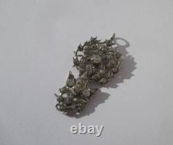 Grand pendentif ancien Saint Esprit pierres du Rhin argent massif Normandie XIXe