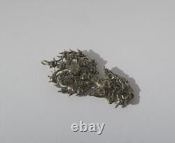 Grand pendentif ancien Saint Esprit pierres du Rhin argent massif Normandie XIXe