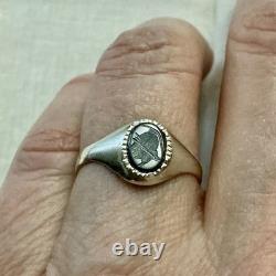 INTAILLE GRAVÉ CENTURION SUR HÉMATITE, ARGENT Massif, BELLE BAGUE ANCIENNE