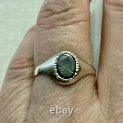 INTAILLE GRAVÉ CENTURION SUR HÉMATITE, ARGENT Massif, BELLE BAGUE ANCIENNE