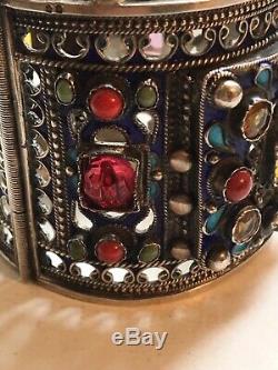 Large 154g Silver Antique Berber Bracelet Kabyle Ancien Argent Massif Ethnique