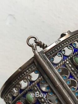 Large 154g Silver Antique Berber Bracelet Kabyle Ancien Argent Massif Ethnique