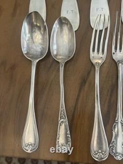 Lot Couverts Argent Massif 884 G Collection Ou Fonte / Argenterie Ancienne