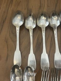 Lot Couverts Argent Massif 884 G Collection Ou Fonte / Argenterie Ancienne