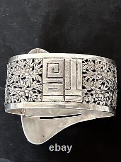 Magnifique Ancien Bracelet Chinois En Argent Massif