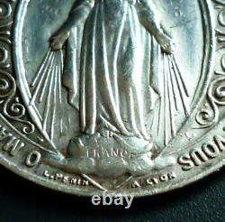 Médaille Miraculeuse Argent Massif Bijou ancien Pendentif Chaine Collier Vintage