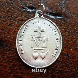 Medaille Miraculeuse Argent Massif religieuse ancienne Pendentif Vintage France