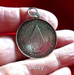 Medaille Miraculeuse VACHETTE 1830 Religieuse Ancienne ARGENT MASSIF Vintage