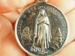 Medaille Religieuse Ancienne Argent Massif Signe Vachette Silver Medal 3.3cm