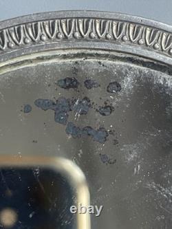 Miroir face à main ancien Argent Massif décor têtes de Chien