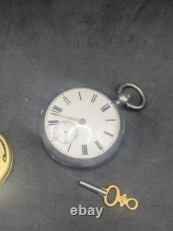 Montre Fusée de Poche Ancienne Argent Massif Balancier OK À Restaurer