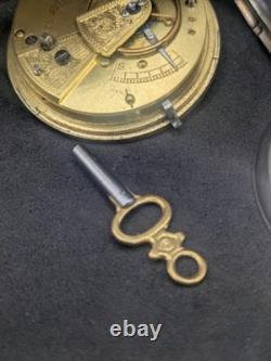 Montre Fusée de Poche Ancienne Argent Massif Balancier OK À Restaurer