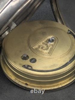Montre Fusée de Poche Ancienne Argent Massif Balancier OK À Restaurer