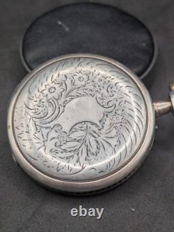 Montre de gousset ancienne suisse argent massif Fonctionne À réviser