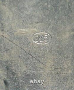 Montre suisse ancienne ninyse en argent 925 et décor en laque bleue et motifs