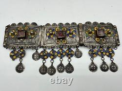 PARURE FRONTALE ARGENT MASSIF BERBERE KABYLE ancien Mariage TAOUNZA