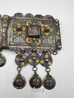 PARURE FRONTALE ARGENT MASSIF BERBERE KABYLE ancien Mariage TAOUNZA