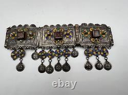 PARURE FRONTALE ARGENT MASSIF BERBERE KABYLE ancien Mariage TAOUNZA