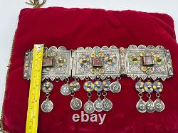 PARURE FRONTALE ARGENT MASSIF BERBERE KABYLE ancien Mariage TAOUNZA