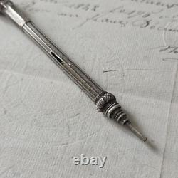 PORTE MINE STYLO CRAYON ARGENT Calendrier Sceau Ancien XIXè
