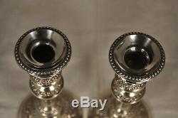 Paire De Bougeoirs Anciens Argent Massif Solid Silver Candlesticks
