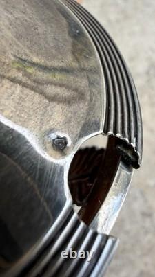 Paire de Moutardiers anciens en argent massif Décor Palmettes Multiples Poinçons