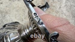 Paire de Moutardiers anciens en argent massif Décor Palmettes Multiples Poinçons