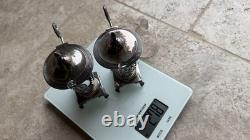 Paire de Moutardiers anciens en argent massif Décor Palmettes Multiples Poinçons