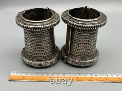 Paire de bracelets anciens en argent massif, mode ancienne 606 grammes Sindhi